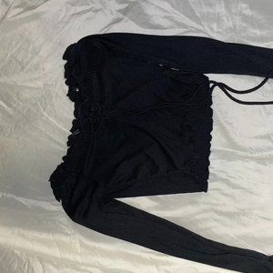 Black off the shoulder top.